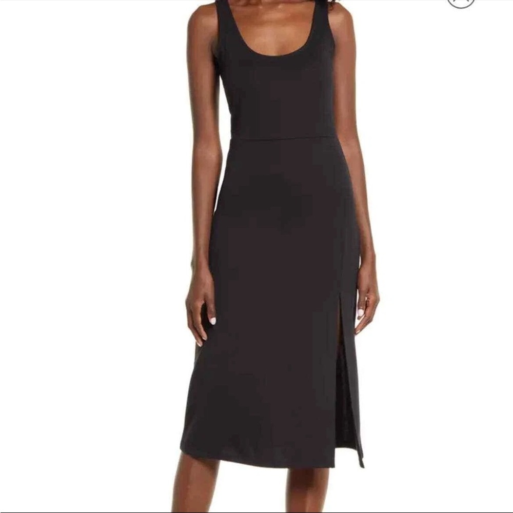 Open Edit Scoop Neck Sleeveless Bodycon Midi Dress